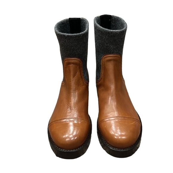 j Crew Wool Rib-cuff boots in Italian leather SZ 8.5 - Picture 5 of 10